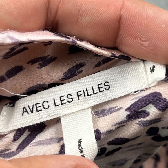 Avec Les Filles Sleeveless Top In Les Filles Pink Leopard Size Medium - Picture 4 of 7